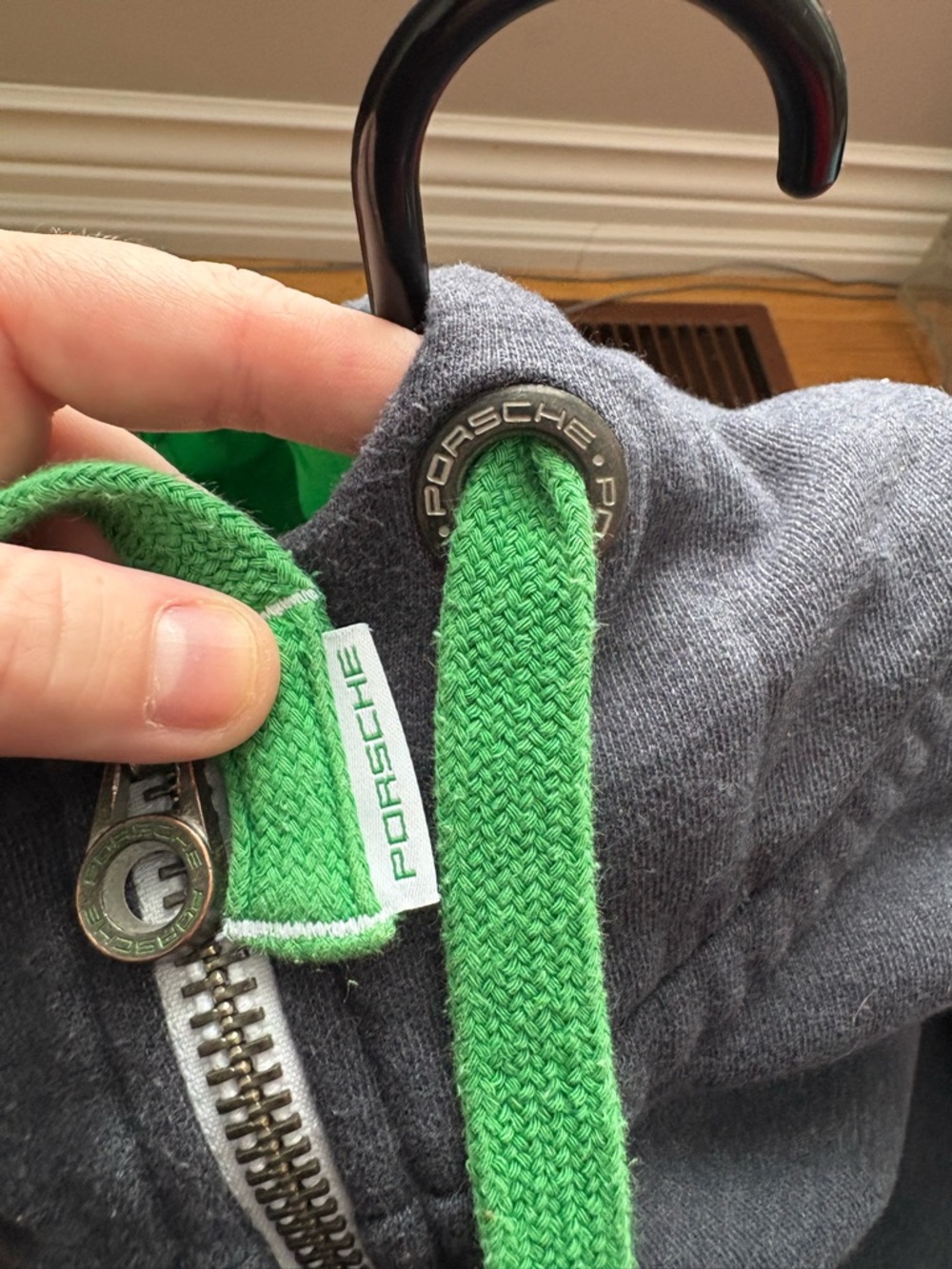 Porsche Driver’s Selection RS 2.7 Hoodie Mens Small Grey Green Full Zip - Picture 7 of 8